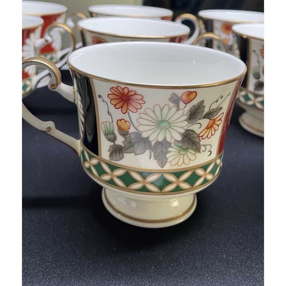 Vintage 1978 Mikasa Bone China Footed Tea Coffee Cups Shogun Set‎ of 9 Cups - Picture 6 of 6